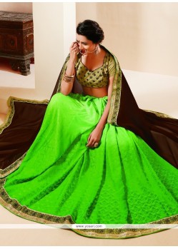 Arresting Georgette Green Designer Saree