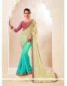 Invigorating Georgette Patch Border Work Designer Saree