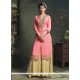 Gleaming Viscose Rose Pink Embroidered Work Party Wear Kurti
