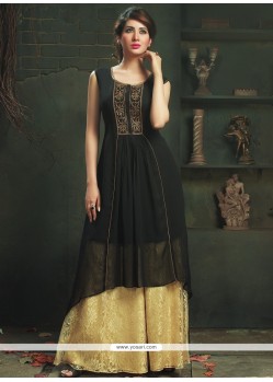 Ethnic Viscose Black Party Wear Kurti