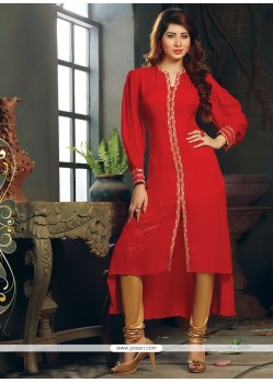 Sterling Red Party Wear Kurti