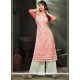 Invigorating Embroidered Work Pink Party Wear Kurti