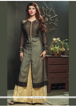 Hypnotic Embroidered Work Viscose Black Party Wear Kurti