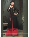 Embroidered Viscose Party Wear Kurti In Black