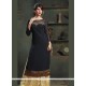 Resplendent Viscose Black Embroidered Work Party Wear Kurti