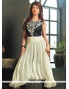 Glitzy Off White Embroidered Work Viscose Party Wear Kurti