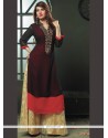 Blooming Embroidered Work Viscose Black Party Wear Kurti