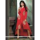 Mod Viscose Red Party Wear Kurti