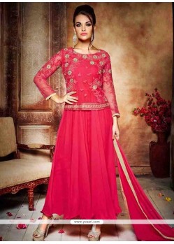 Affectionate Net Embroidered Work Anarkali Salwar Kameez