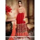 Captivating Red Embroidered Work Georgette Anarkali Salwar Kameez