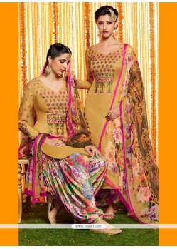 Striking Cotton Satin Designer Suit