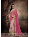 Remarkable Net Hot Pink Designer Bridal Sarees