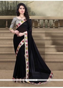 Strange Georgette Black Designer Saree