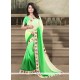 Green Patch Border Work Georgette Designer Saree