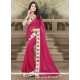 Incredible Hot Pink Georgette Designer Saree