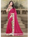 Incredible Hot Pink Georgette Designer Saree