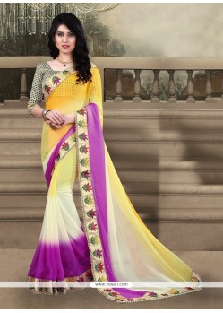 Intricate Georgette Multi Colour Designer Saree