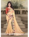 Vivacious Georgette Patch Border Work Designer Saree