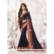 Lustre Navy Blue Embroidered Work Georgette Designer Saree