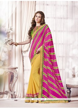 Exuberant Patch Border Work Designer Saree