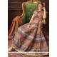 Savory Multi Colour Embroidered Work Banarasi Silk Anarkali Salwar Kameez