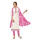 Riveting Cotton Off White Churidar Designer Suit