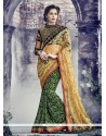 Green Embroidered Work Net Designer Saree