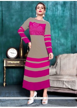 Beckoning Georgette Hot Pink Party Wear Kurti