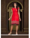 Outstanding Red Party Wear Kurti
