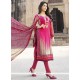 Phenomenal Embroidered Work Pink Cotton Churidar Designer Suit