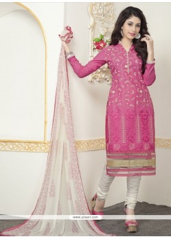 Subtle Cotton Pink Churidar Designer Suit