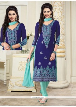 Immaculate Georgette Embroidered Work Churidar Designer Suit