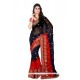 Charismatic Georgette Black And Red Embroidered Work Designer Saree