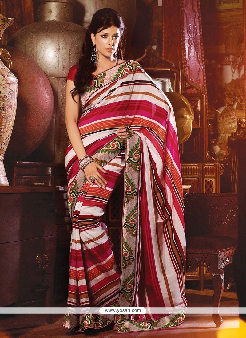 Topnotch Silk Multi Colour Designer Saree