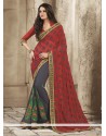 Admirable Black And Red Georgette Saree