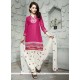 Embroidered Cotton Trendy Punjabi patiala Suits In Hot Pink