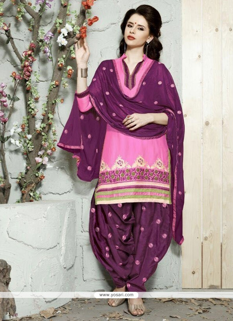 Winsome Cotton Resham Work Trendy Punjabi patiala Suits