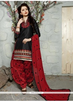 Sunshine Cotton Black Trendy Punjabi patiala Suits