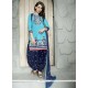 Embroidered Cotton Trendy Punjabi patiala Suits In Turquoise