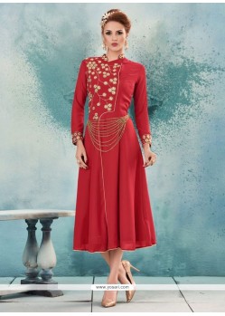 Intricate Georgette Embroidered Work Party Wear Kurti