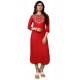 Absorbing Red Embroidered Work Party Wear Kurti