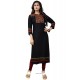 Embroidered Cotton Party Wear Kurti In Black