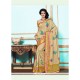 Sparkling Beige Tussar Silk Designer Saree