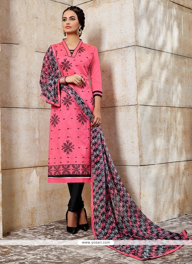 Aristocratic Pink Churidar Designer Suit