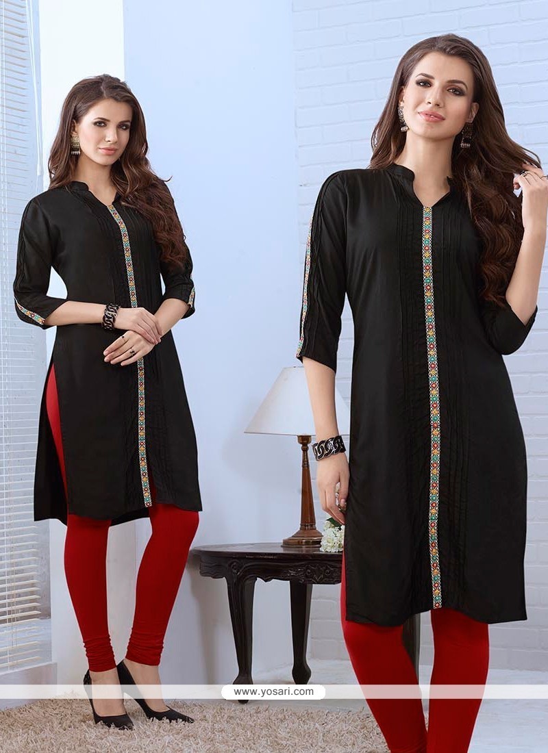 Energetic Embroidered Work Rayon Party Wear Kurti