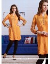 Sonorous Embroidered Work Yellow Rayon Party Wear Kurti
