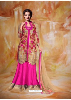 Dia Mirza Pink heavy Embroidered Jacket Style Lehenga
