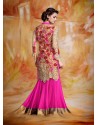 Dia Mirza Pink heavy Embroidered Jacket Style Lehenga