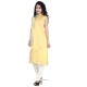 Girlish Embroidered Work Chanderi Yellow Designer Suit