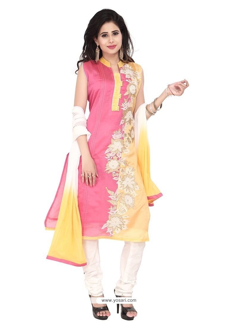 Shop online Shop Snazzy Chanderi Designer Suit Online : 43368